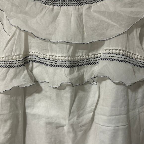 Kisuii Bohemian Tiered Off Shoulder Cotton Mini Dress cottagecore beachwear - Picture 10 of 10